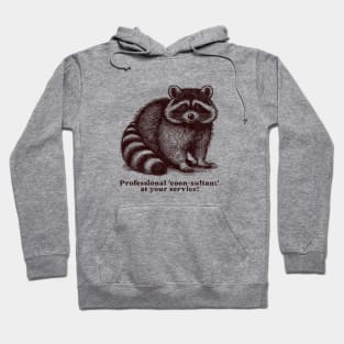 Vintage Textured Raccoon Consultant – Unique Animal Humor in Retro design Tee Hoodie